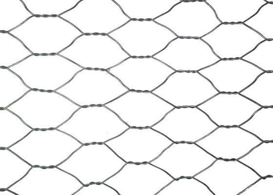 หกเหลี่ยมกรง Gabion ลวดตาข่าย 2m กว้างสแตนเลสตะกร้าเกเบี้ยน